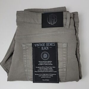 Vintage Genes Black NEW Mens 36x32 Grey Slim Fit French Terry Stretch Denim